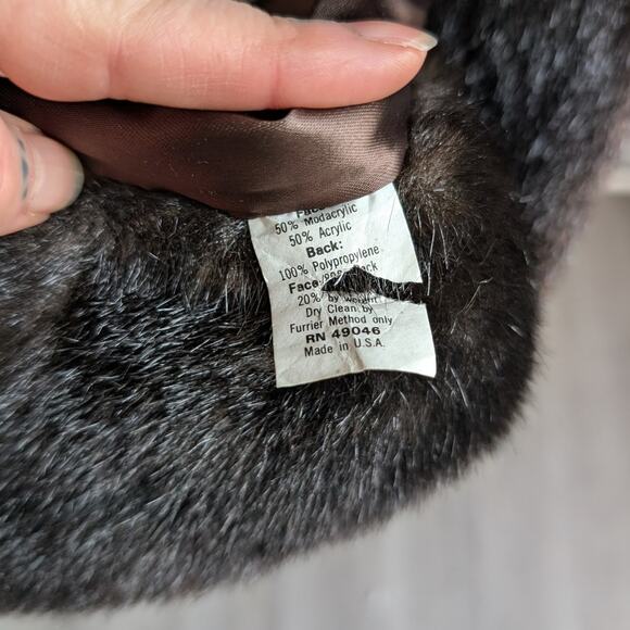 Vintage Brown Faux Fur Coat Plush Minimalist Mob Wife Fuzzy Glam Goth Jacket - Picture 10 of 10